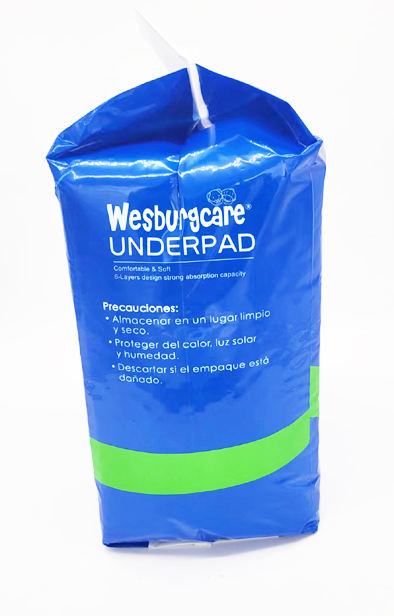 ผลิตภัณฑ์ดูแลส่วนบุคคลแบบใช้แล้วทิ้ง 60*90 อันเดอร์แพดจาก Wesburg แบรนด์แคร์ แกนดูดซับที่แข็งแกร่งจากเยื่อไม้ของสหรัฐอเมริกา