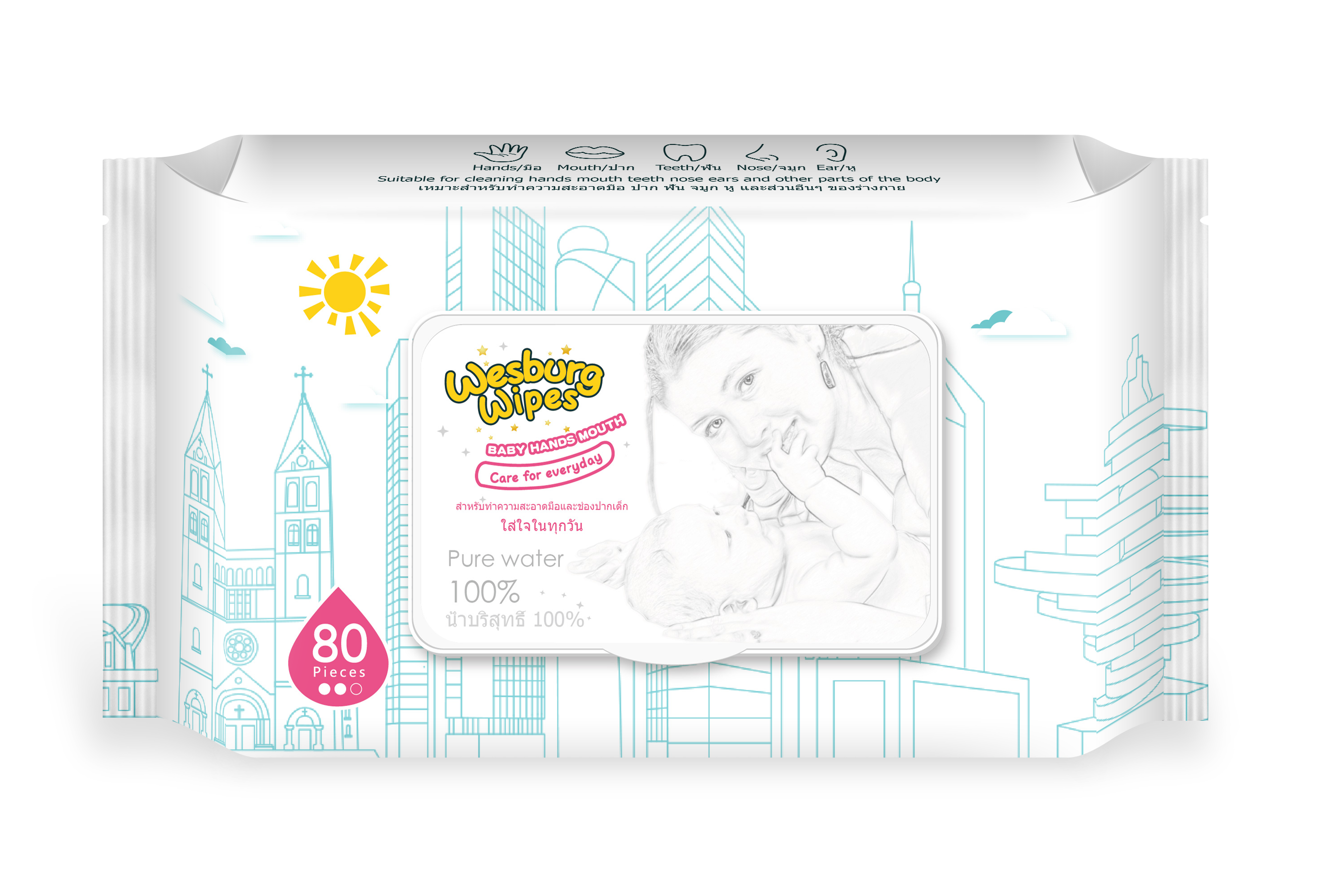 สปันจ์ผ้านอนวูฟเวน เส้นใยวิสโคส เส้นใยไม้ไผ่ เส้นใยฝ้าย ES 