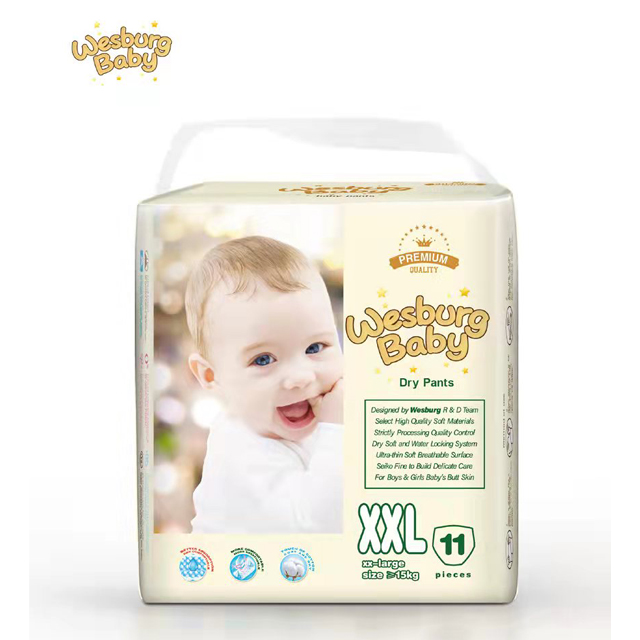 Wesburg ผ้าอ้อมเด็กแบบใช้แล้วทิ้งแบบบางพิเศษ Baby Premium และกางเกงแบบดราย (NB ถึง XXXL)