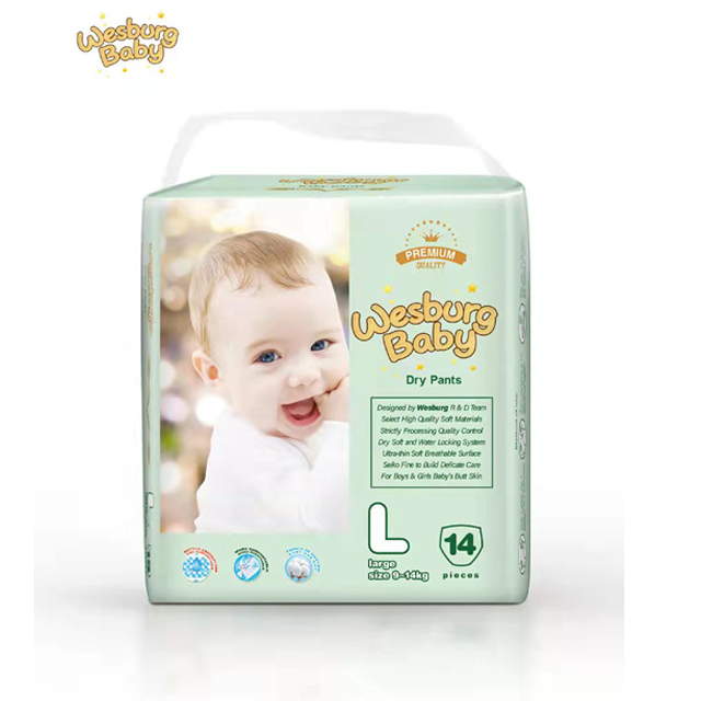 Wesburg ผ้าอ้อมเด็กแบบใช้แล้วทิ้งแบบบางพิเศษ Baby Premium และกางเกงแบบดราย (NB ถึง XXXL)